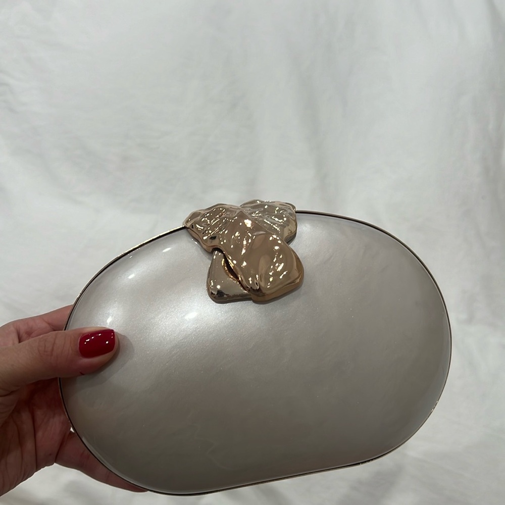 Brand new marble clutch Zara with gold detail